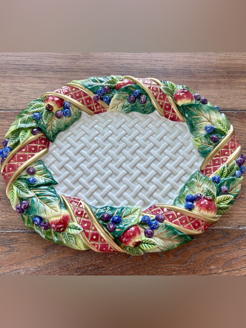 Fitz & Floyd Small Holiday Plate Ceramic